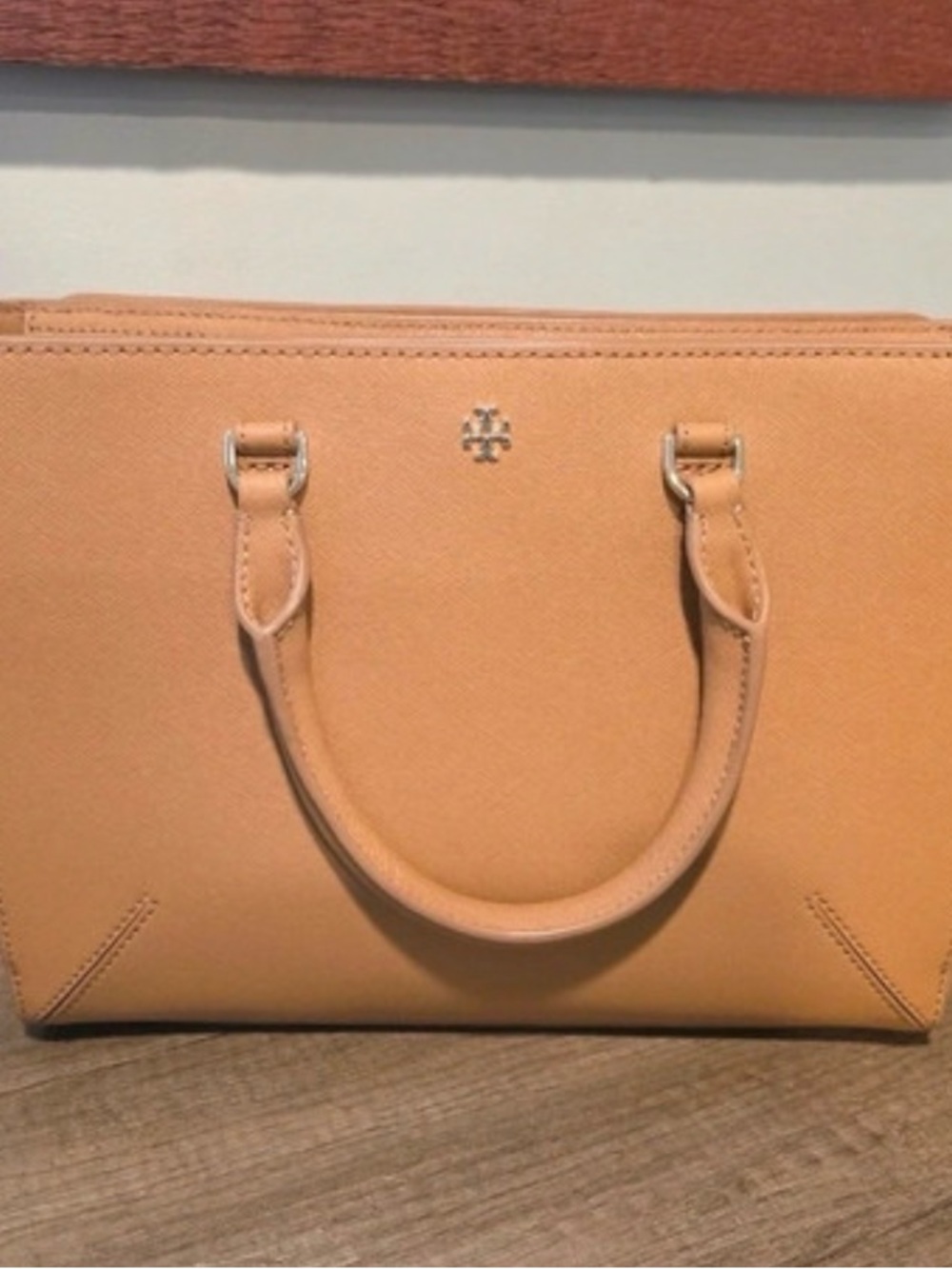 Tory Burch Camel/Tan Leather Structured Satchel